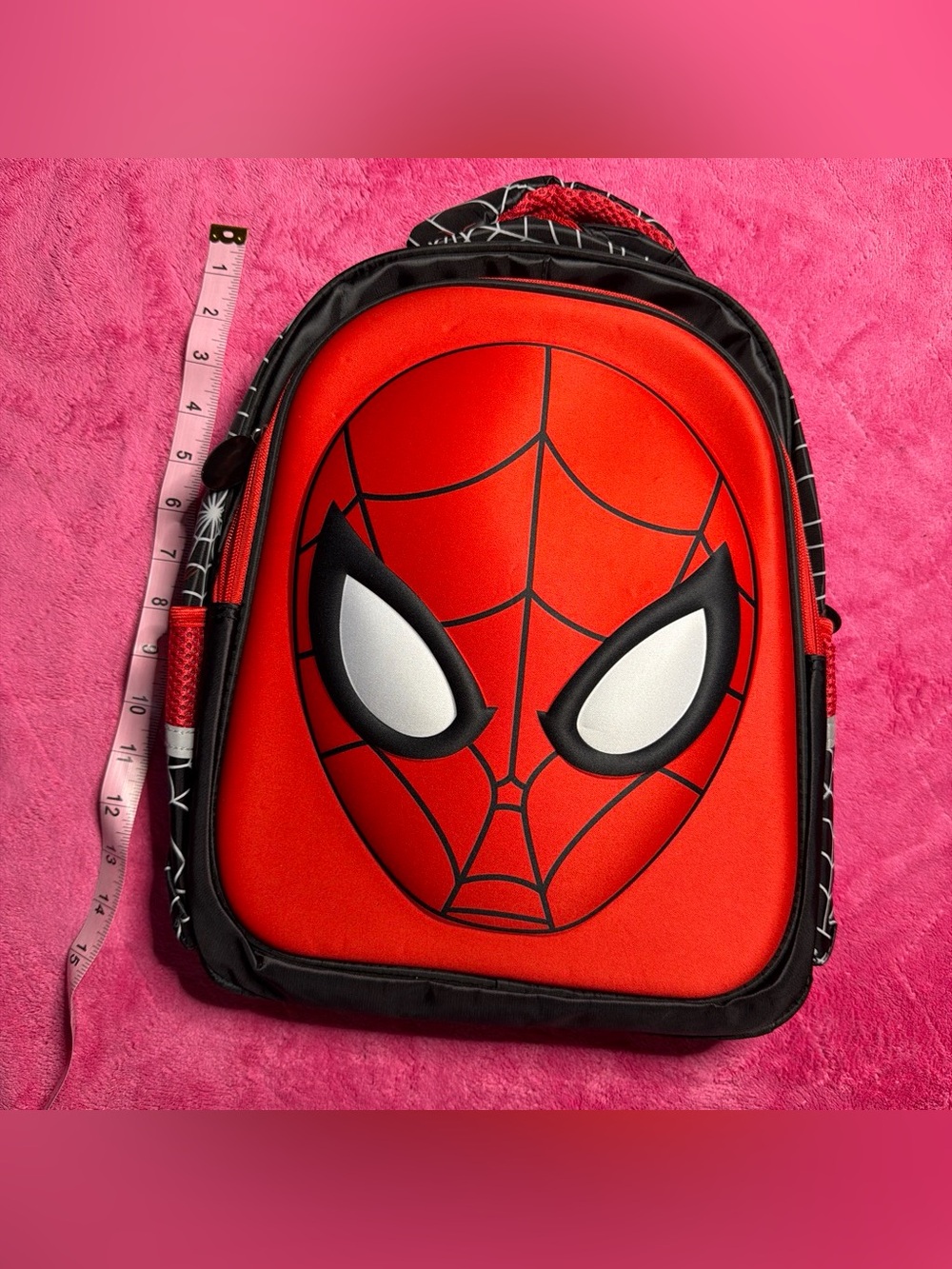 Spiderman Red and Black Kids Backpack with Spider Face